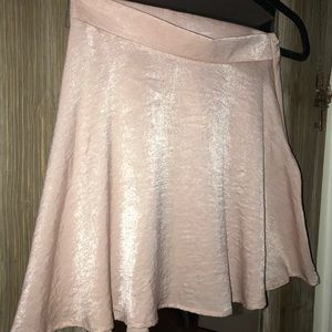 Silky blush skater skirt